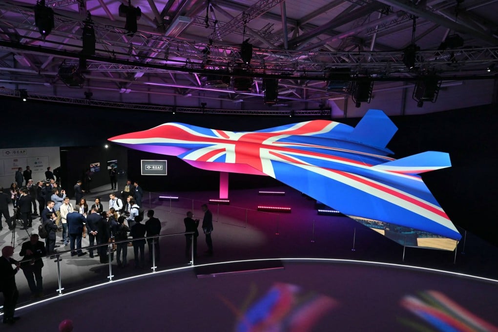 A concept design of the Global Combat Air Programme sixth-generation fighter jet displayed at the 2024 Farnborough International Air Show. Photo: AFP