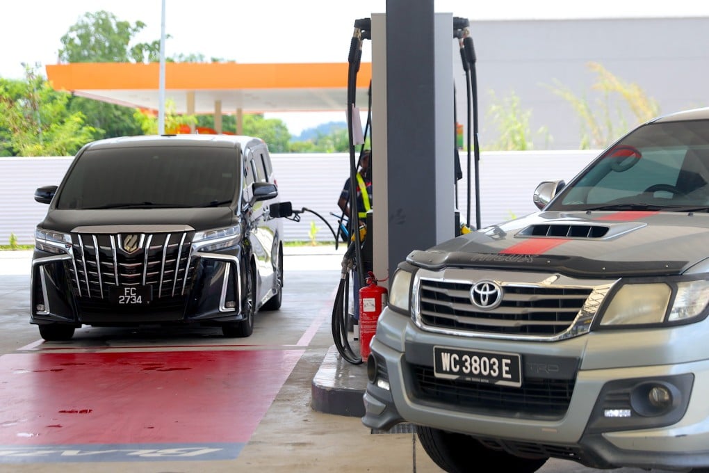 A vehicle is fuelled at a petrol station in Port Dickson, Malaysia’s Negri Sembilan, last month. Photo: EPA