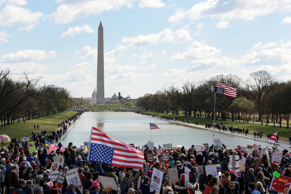 Protesters gather in Washington on March 28 to join a massive “No Kings” demonstration against Donald Trump amid opposition to the US president’s decision to go to war against Iran. Photo: Reuters