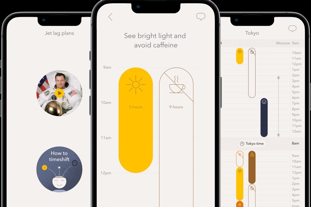 The Timeshifter app focuses on resetting the circadian rhythm using light and dark scenarios and calculates a personal schedule based on your itinerary and whether you are a “night owl” or “early bird”. It is one of many apps of the market designed to help people get over jet lag. Photo: timeshifter.com
