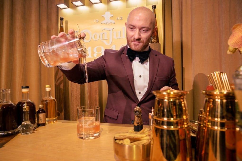 Lorenzo Antinori of Hong Kong’s Bar Leone, crowned the World’s Best Bar, mixes signature cocktails to be served at the Governors Ball, the official after-party of the Oscars. Photo: courtesy Don Julio