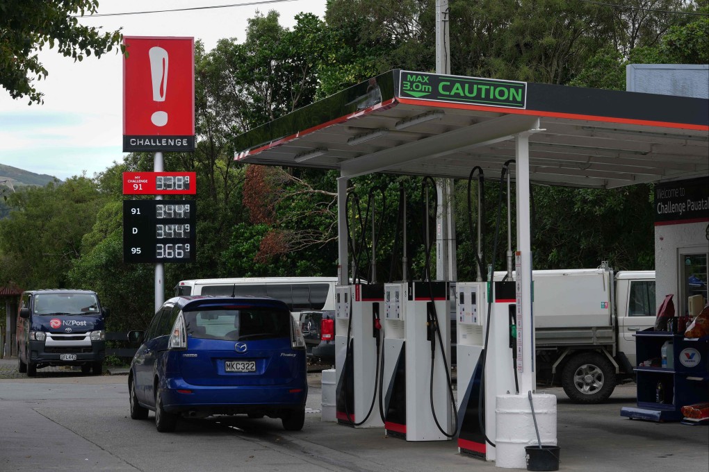 A petrol station in the village of Pauatahanui, in Wellington, New Zealand, on March 27. A surge in oil prices since the start of the Middle East war has sent fuel costs spiralling. Photo: AFP