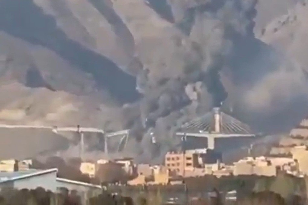 Donald Trump posted footage on social media of smoke rising from a bridge after a strike. Photo: Donald Trump via Truth Social