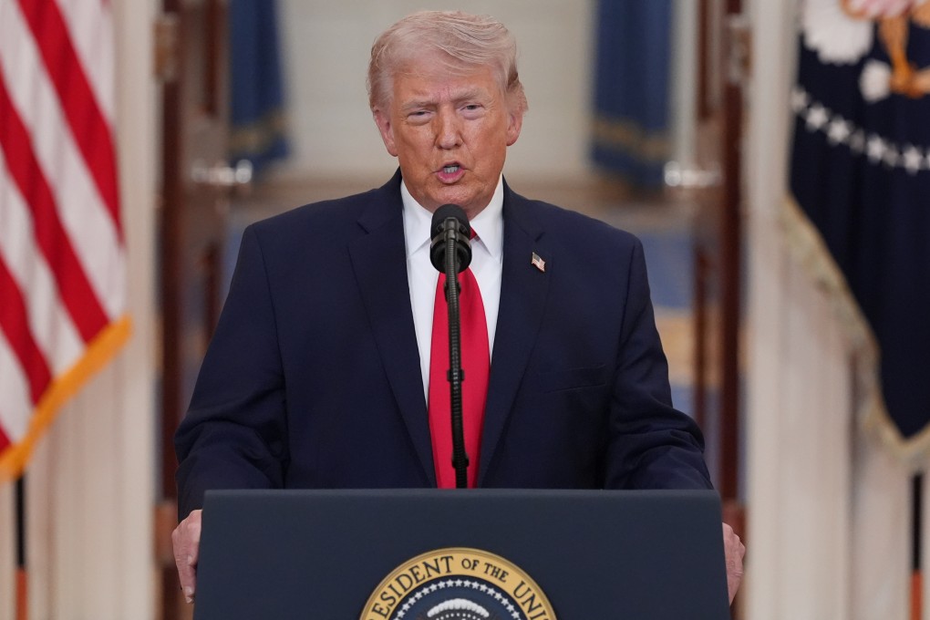 President Donald Trump speaks about the Iran war from the Cross Hall of the White House on Wednesday, April 1, 2026, in Washington. Photo: AP