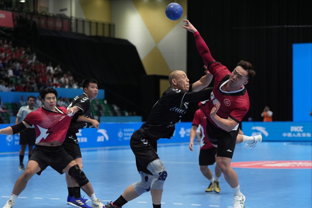 The handball team won the award in recognition of their historic effort in reaching the semi-finals at the National Games at Kai Tak Arena last November. Photo: Eugene Lee