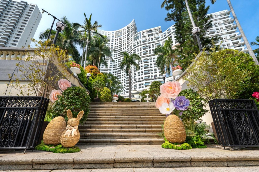 Easter decorations seen at the entrance to The Repulse Bay development, which is seeing a surge in leasing activity. Photo: Handout