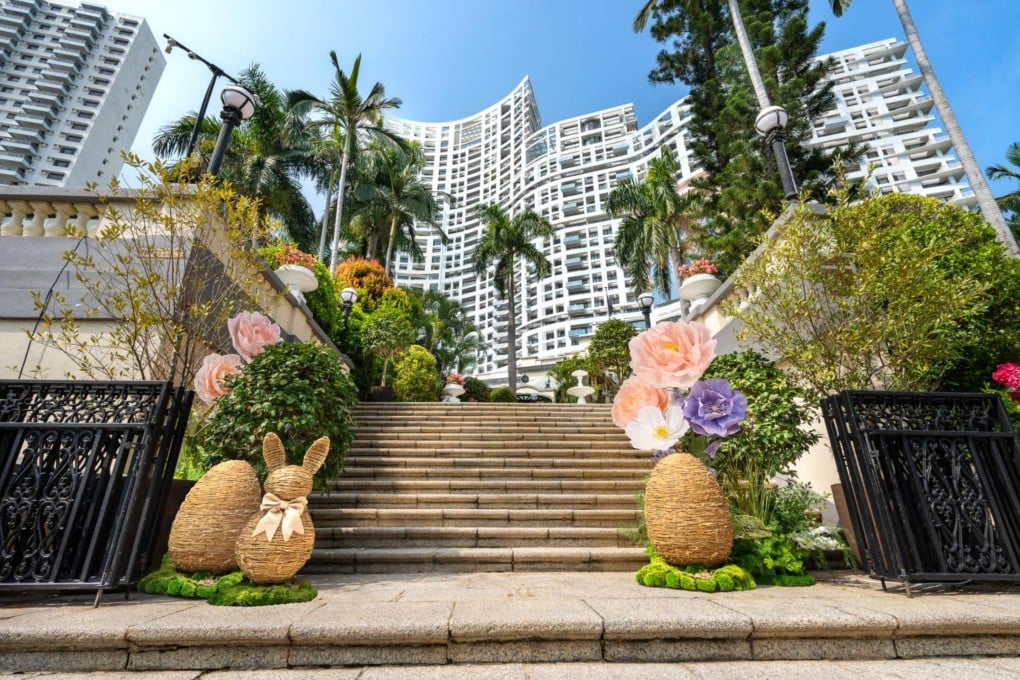 Easter decorations seen at the entrance to The Repulse Bay development, which is seeing a surge in leasing activity. Photo: Handout