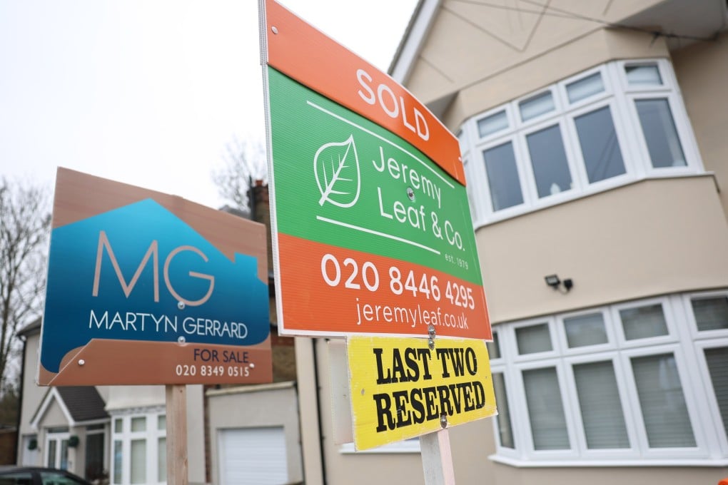 An estate agent sign outside a property in London, March 5, 2026. Photo: EPA