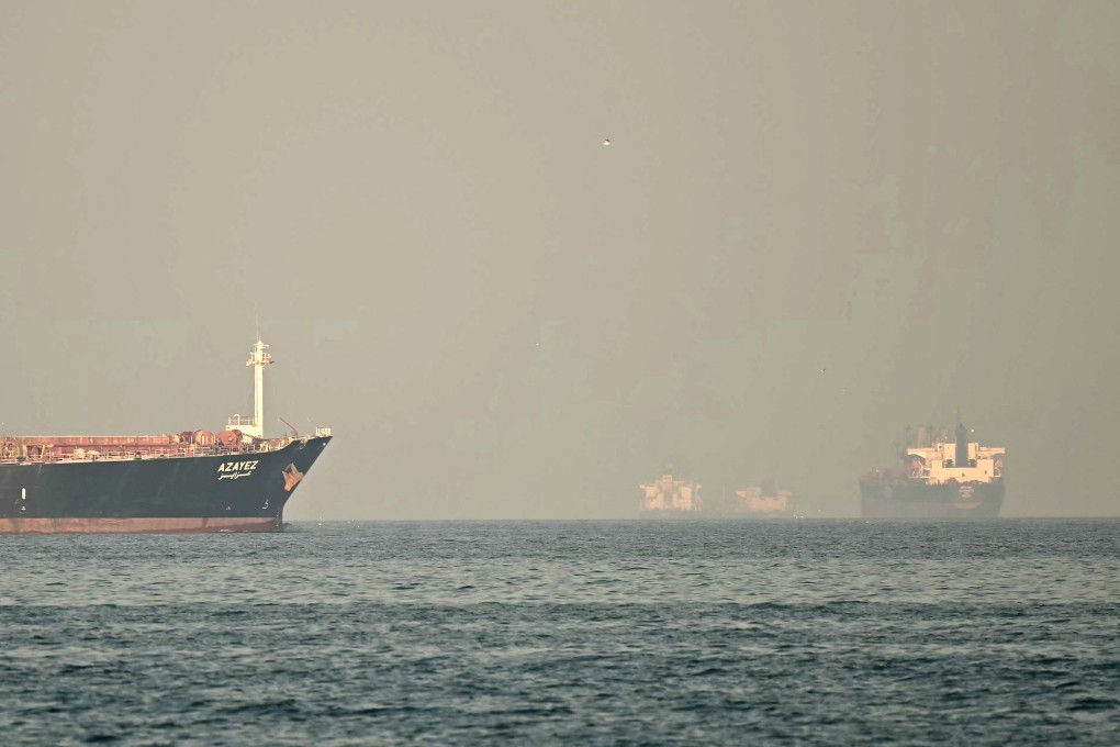 Cargo ships and tankers seen off the coast city of Fujairah, in the Strait of Hormuz in the Northern Emirate. Photo: TNS