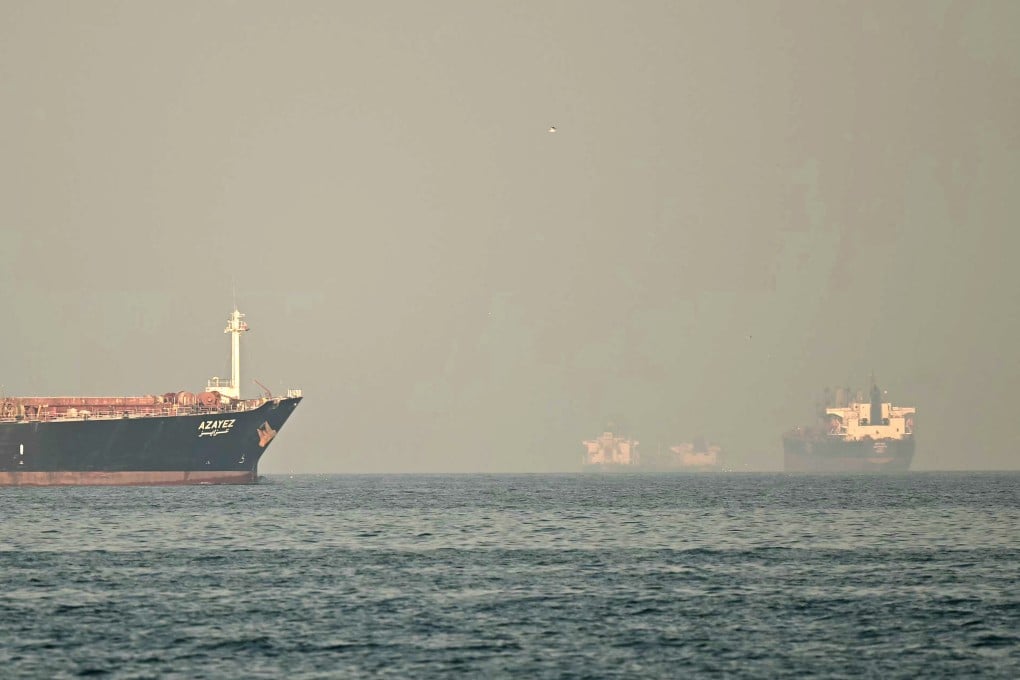 Cargo ships and tankers seen off the coast city of Fujairah, in the Strait of Hormuz in the Northern Emirate. Photo: TNS