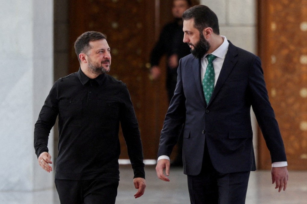Ukraine’s President Volodymyr Zelensky and Syria’s President Ahmed al-Sharaa in Damascus. Photo: Reuters
