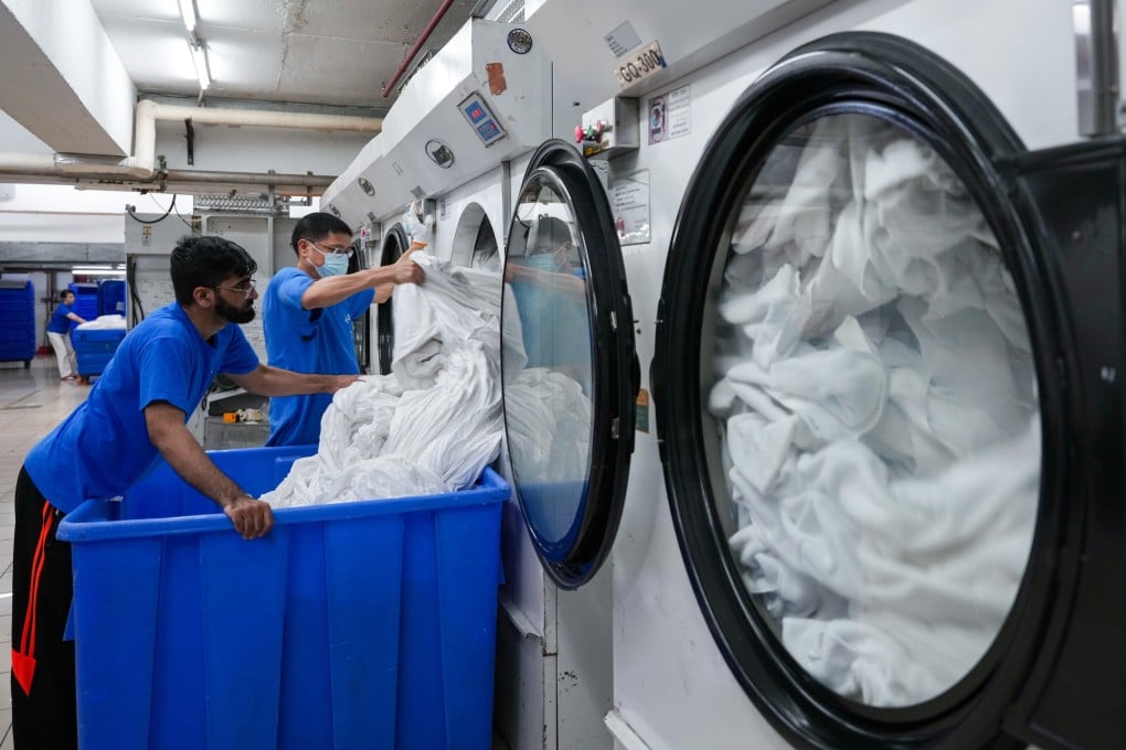 Workers at Yue Yi Laundry Factory in Tuen Mun. Photo: Sam Tsang