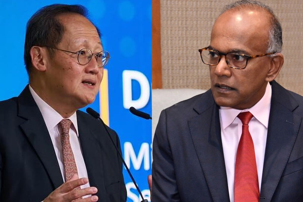 Singapore ministers Tan See Leng (left) and K. Shanmugam are suing Bloomberg for defamation. Photo: Facebook/Handout