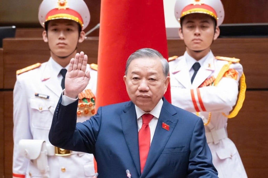 Communist Party head To Lam is sworn in as Vietnam’s president on Tuesday. Photo: EPA