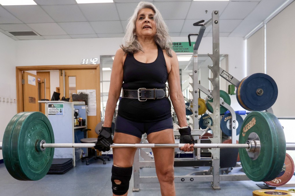 Anjali Hazari, a former marathoner and mountaineer, trains at the Stanley Ho Sports Centre complex in Pok Fu Lam, Hong Kong, ahead of her first powerlifting competition. Photo: Jonathan Wong
