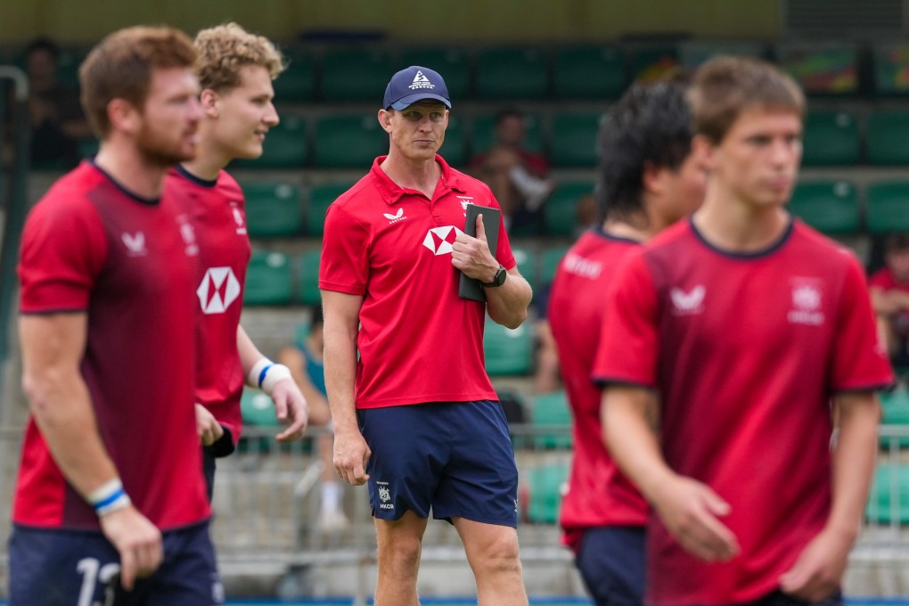 Jevon Groves watches on as Hong Kong prepare to take on Fiji on Wednesday. Photo: Karma Lo