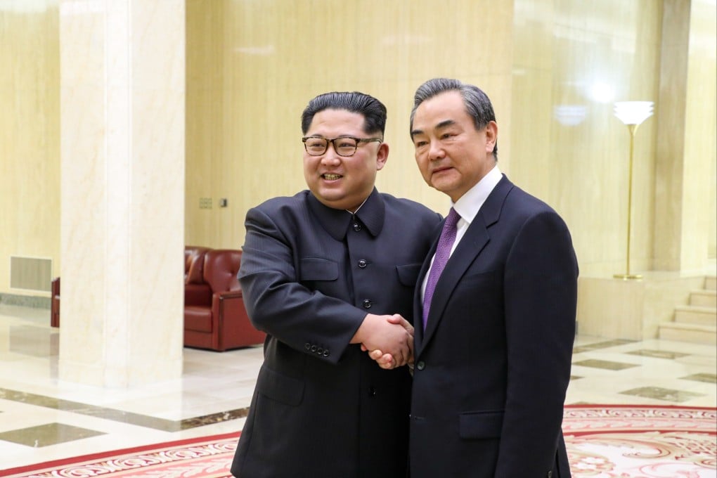 Chinese Foreign Minister Wang Yi (right) is pictured with North Korean leader Kim Jong-un in Pyongyang in 2018. Wang is set to visit North Korea for a two-day trip. Photo: Xinhua
