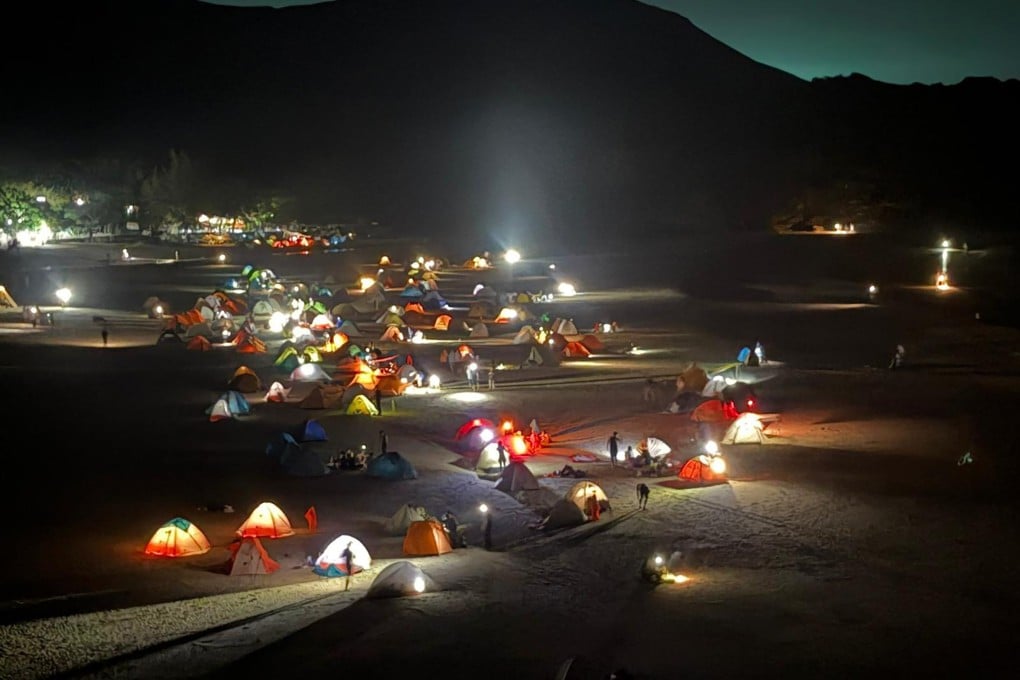 A campsite at Ham Tin Wan in Sai Kung is seen during the Easter holiday. Photo: Facebook/AFCD
