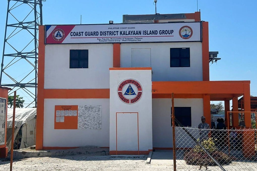 The Philippine Coast Guard command centre on Thitu Island is unveiled on Thursday. Photo: AFP