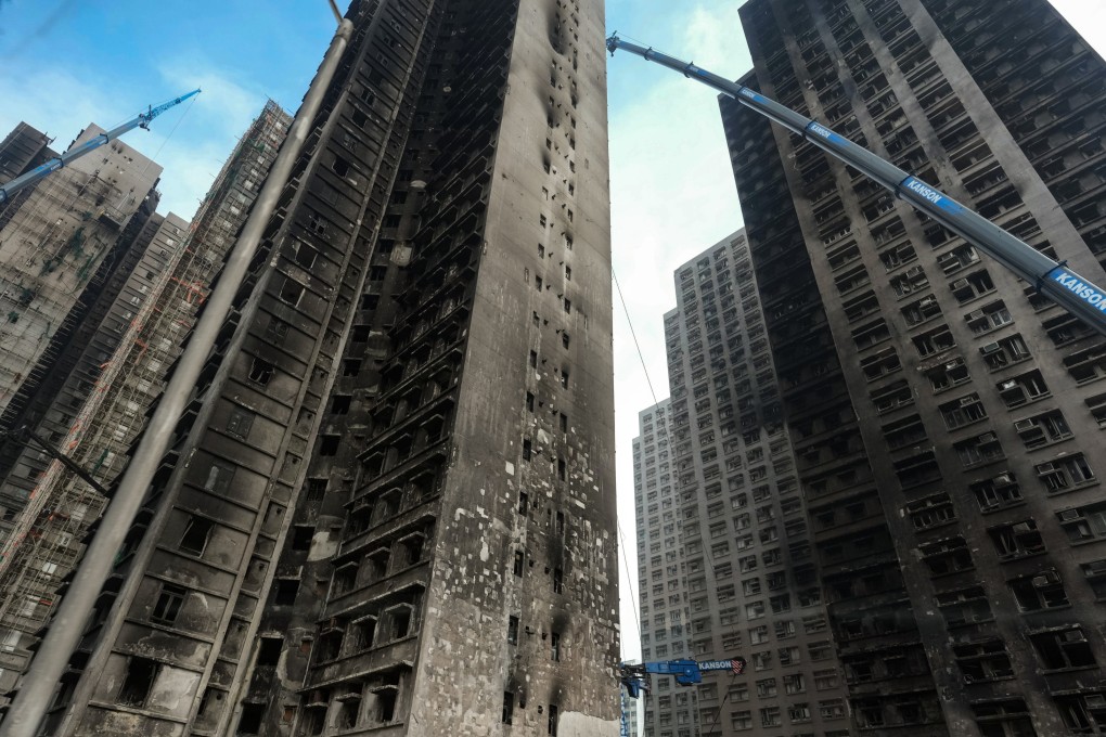 The fire at Tai Po’s Wang Fuk Court last November destroyed all but one of its eight buildings, killed 168 people and displaced about 5,000 residents. Photo: Jelly Tse