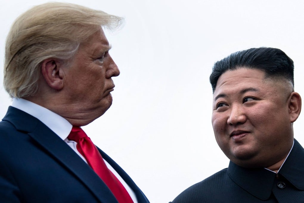 US President Donald Trump and North Korean leader Kim Jong-un talk before a meeting in the demilitarised zone in Panmunjom on June 30, 2019. Photo: AFP