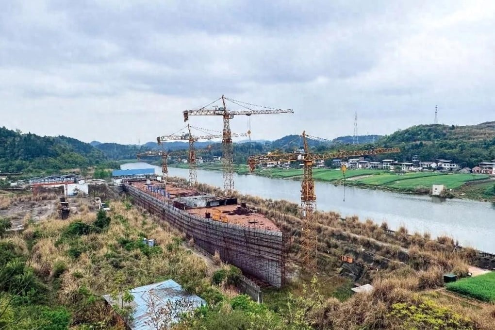 The rusting remains of a full-scale replica of the Titanic sits abandoned in Daying county, southwest China’s Sichuan province. Photo: inewsweek.cn