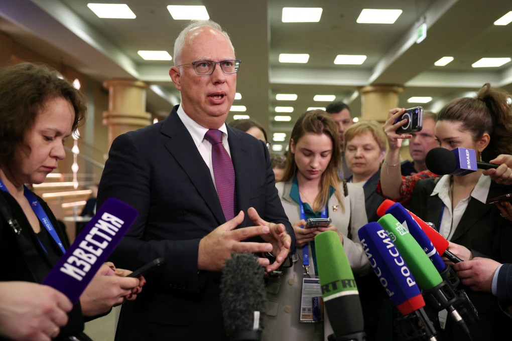 Kirill Dmitriev, the Russian presidential envoy, speaks to the media in Moscow on March 26. Photo: Reuters