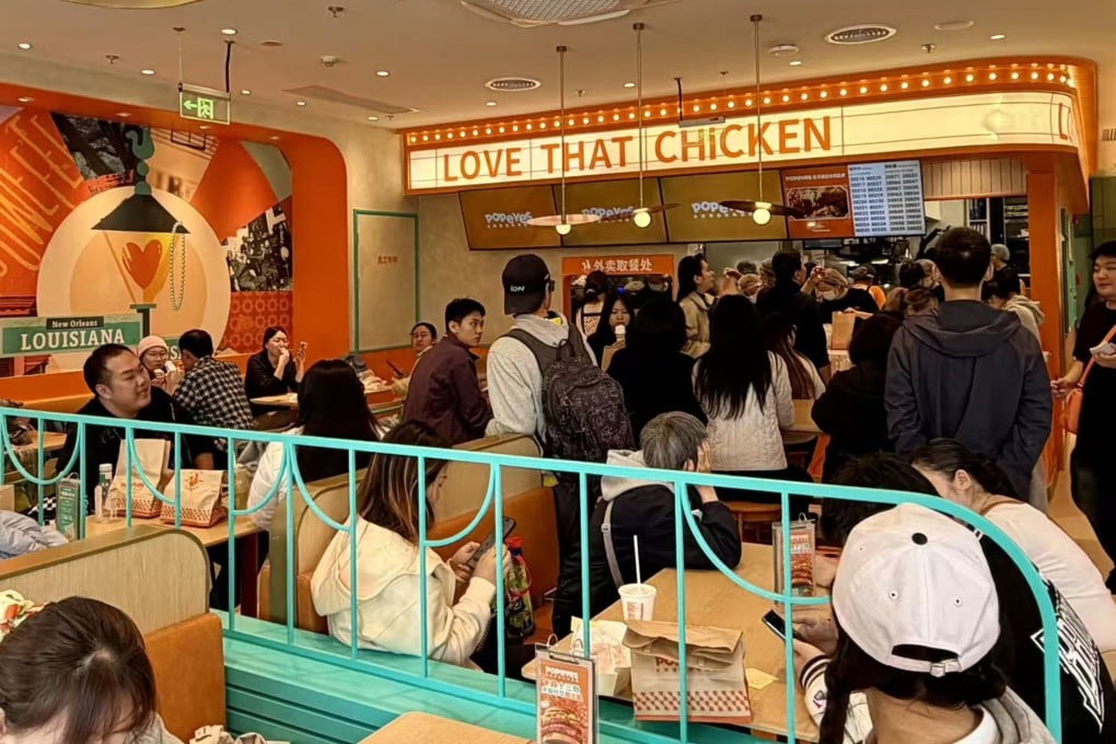 Diners crowd Popeyes’ Beijing store at The Malls at Oriental Plaza on April 10, 2026. Photo: Zhu Wenqian