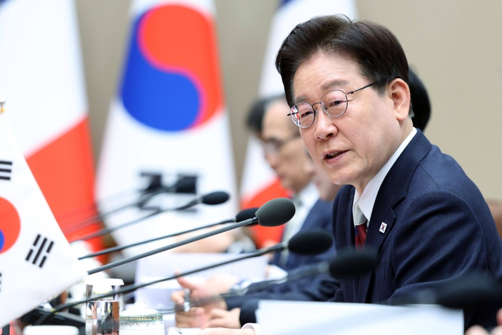 South Korean President Lee Jae Myung pictured on April 3 during a meeting with his French counterpart in Seoul. Photo: Yonhap/dpa