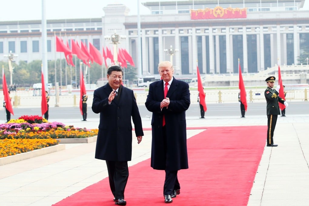 Chinese President Xi Jinping with US counterpart Donald Trump outside the Great Hall of the People in Beijing in November 2017, during the US president’s first term in office. Photo: Xinhua