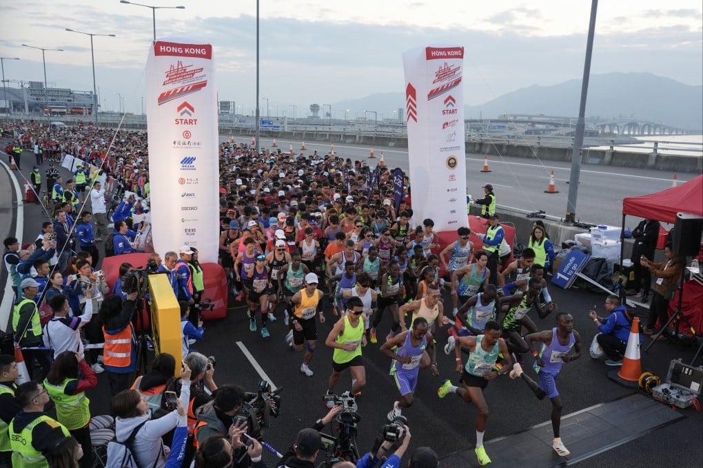 Runners set off at the start of the 2025 Hong Kong-Zhuhai-Macau Bridge Half Marathon. Photo: Eugene Lee