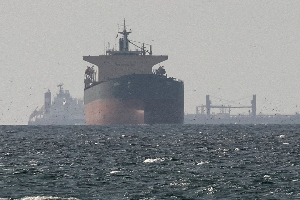 Cargo ships near the Strait of Hormuz. US President Donald Trump said that American forces would block the strait on Monday after peace talks with Iran collapsed. Photo: Reuters