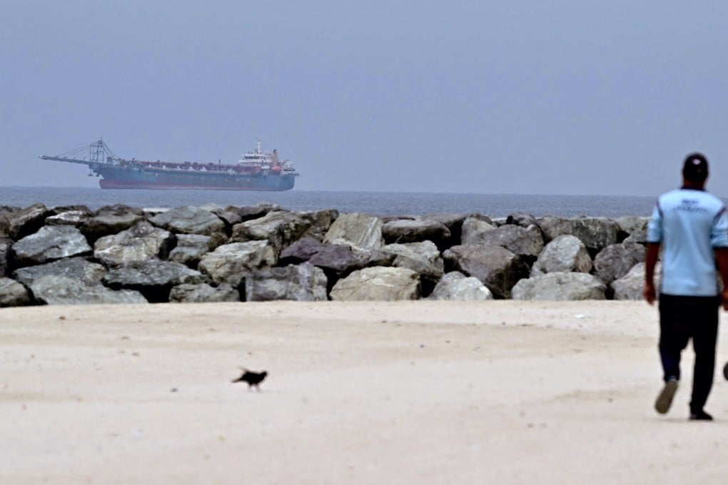 A ship in the Persian Gulf off the coast of Sharjah on Monday. Photo: AFP/Getty Images/TNS