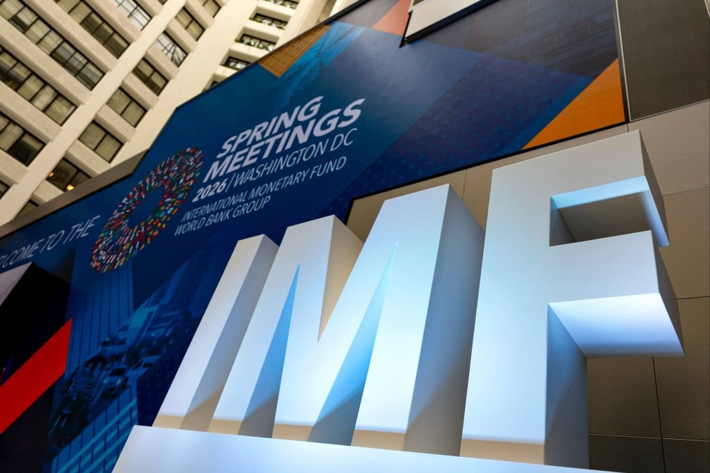 The IMF headquarters during the first day of the 2026 Spring Meetings of the IMF and the World Bank Group in Washington on April 13. Photo: Kent Nishimura
