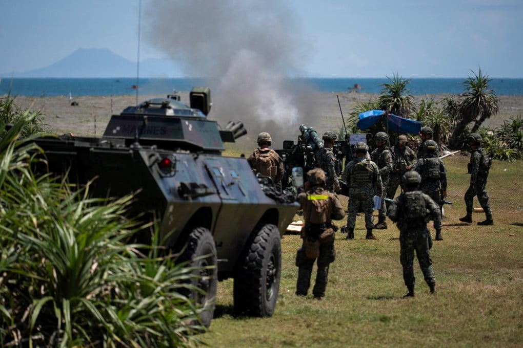 Soldiers fire a howitzer during the annual joint “Balikatan” military exercises between the US and Philippine troops in Aparri, Cagayan province, in May 2025. Photo: Reuters