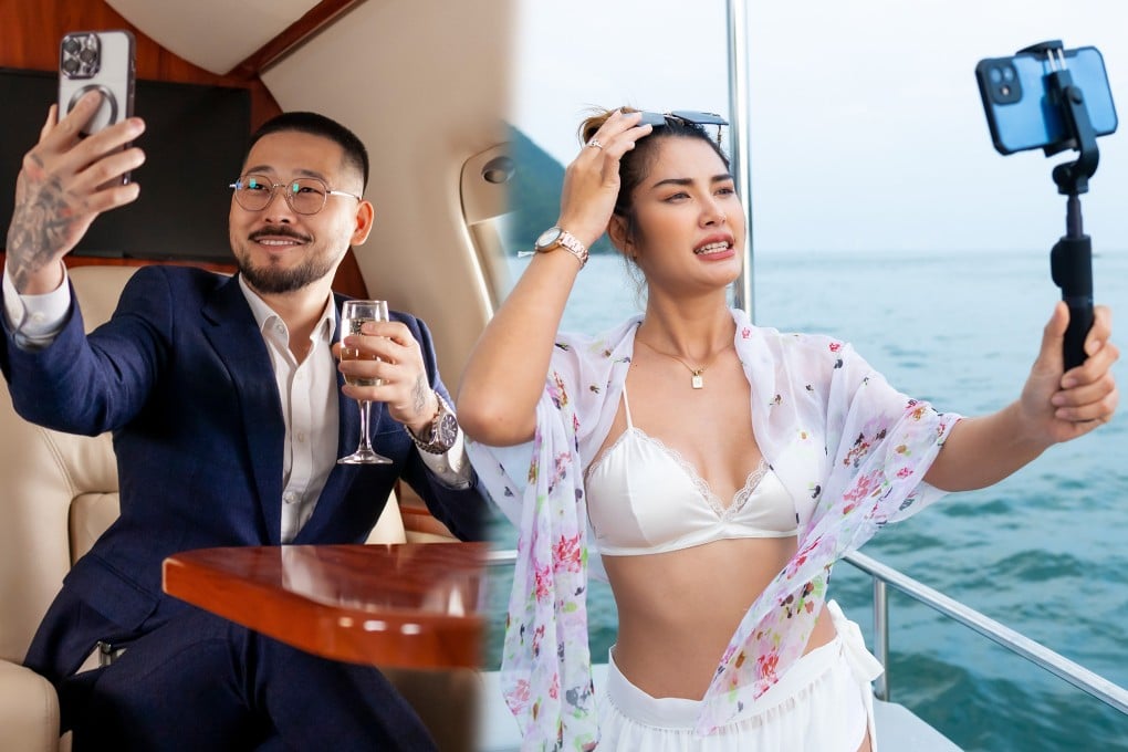 A new industry in China enables internet users to create “wealthy” online personas; for just 1 yuan, people can buy “lifestyle photos” featuring luxury scenes. Photo: SCMP composite/Shutterstock