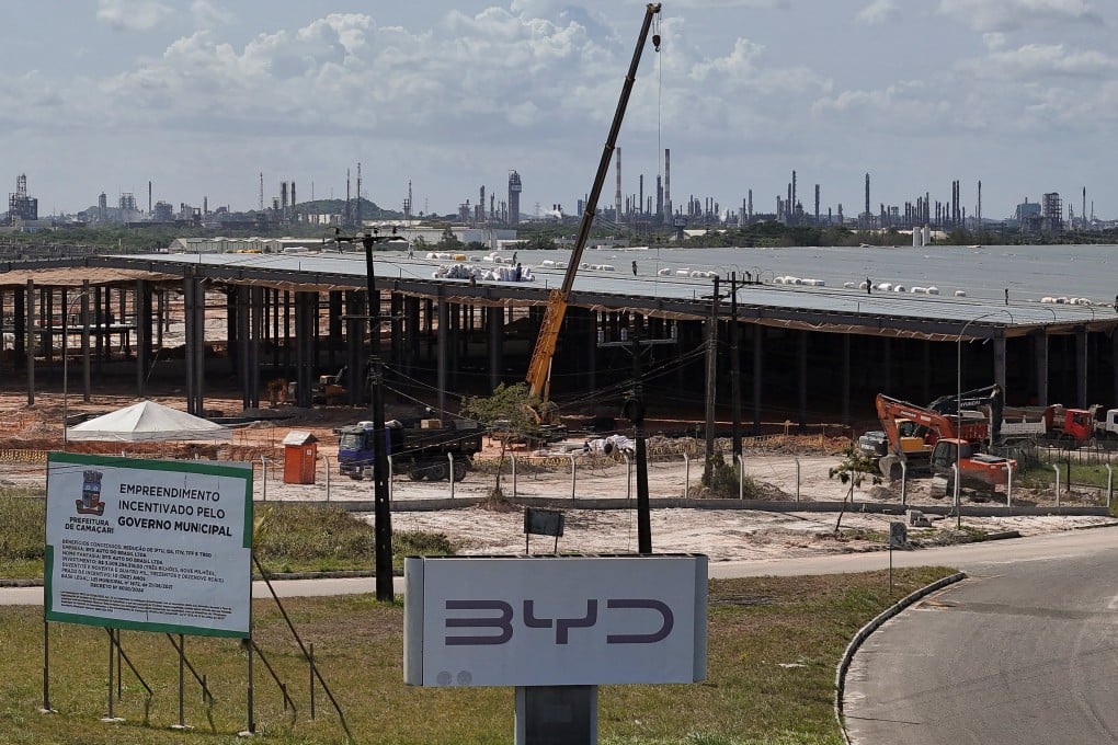 BYD’s electric-vehicle factory construction site in Camaçari, Brazil, in December 2024. Photo: Reuters