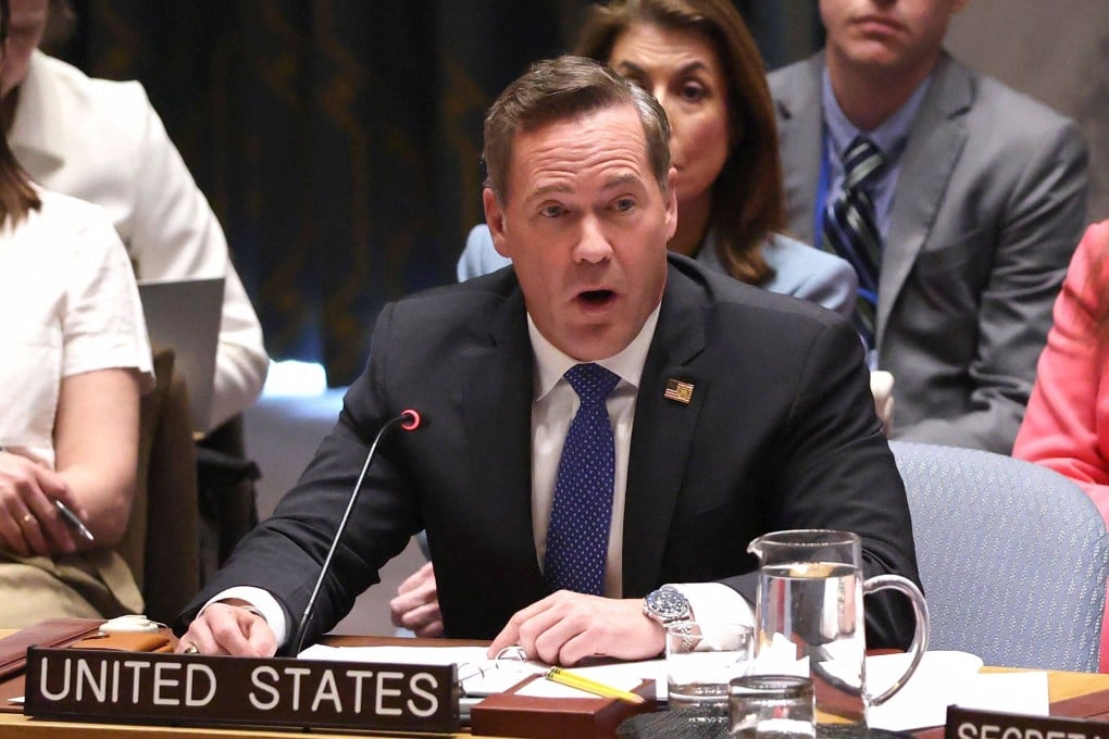 US ambassador to the UN Mike Waltz speaks after a United Nations Security Council meeting earlier this month. Photo: AFP