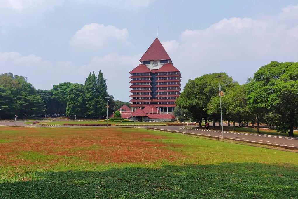 The rectorate building at the University of Indonesia. Sixteen law students from the university have been suspended after a sexually explicit group chat was leaked. Photo: Shutterstock