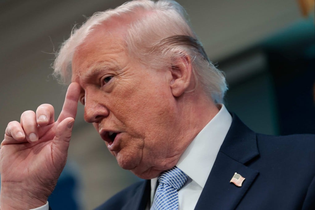 US President Donald Trump gestures as he speaks about the conflict in Iran at the White House on April 6. Photo: AFP