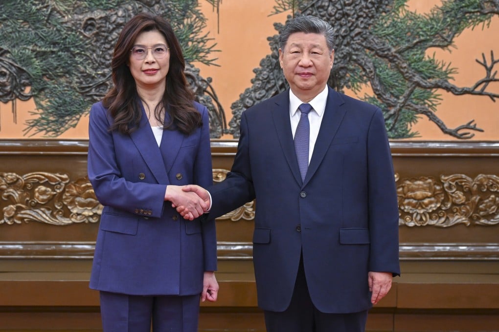 Kuomintang chairwoman Cheng Li-wun and Communist Party leader Xi Jinping meet in Beijing on Friday. Photo: Xinhua