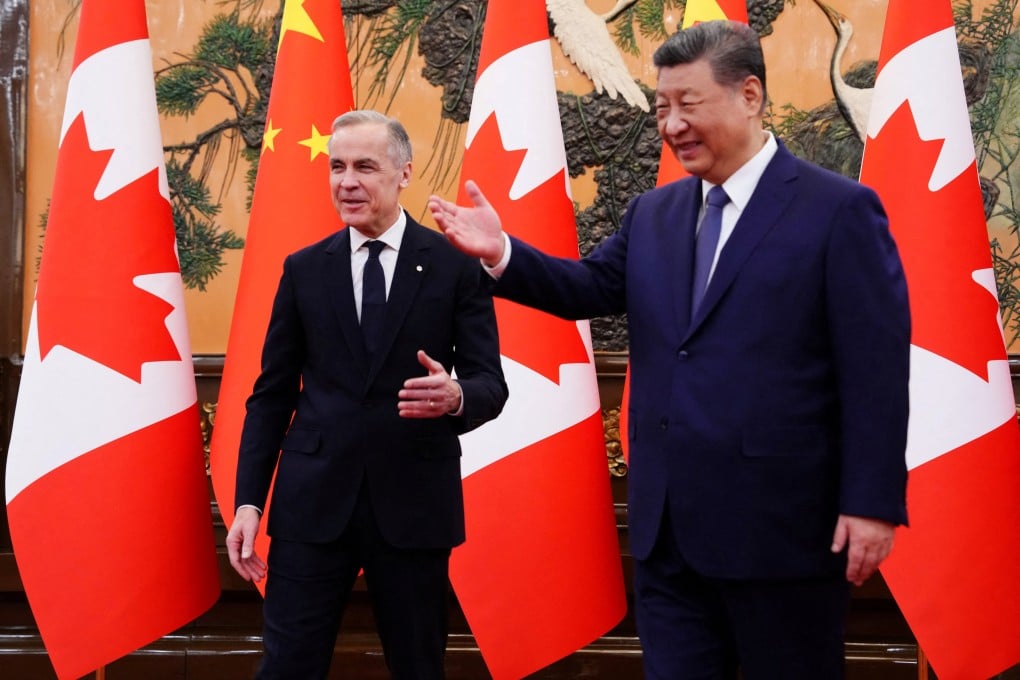 President Xi Jinping and Canadian Prime Minister Mark Carney struck a trade deal during Carney’s visit to Beijing in January that slashed Canadian tariffs on Chinese electric vehicles. Photo: Reuters