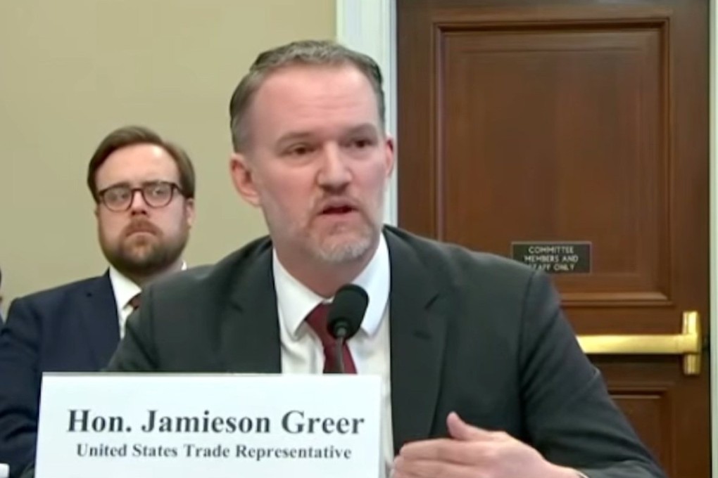 A screengrab from US Trade Representative Jamieson Greer’s testimony on Capitol Hill, outlining plans to expand trade enforcement. Photo: House Appropriations Committee