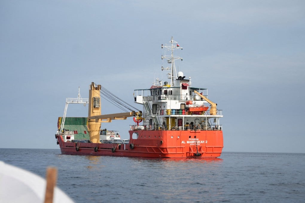 A vessel at the Strait of Hormuz, off the coast of Oman’s Musandam province, on Sunday. Photo: Reuters