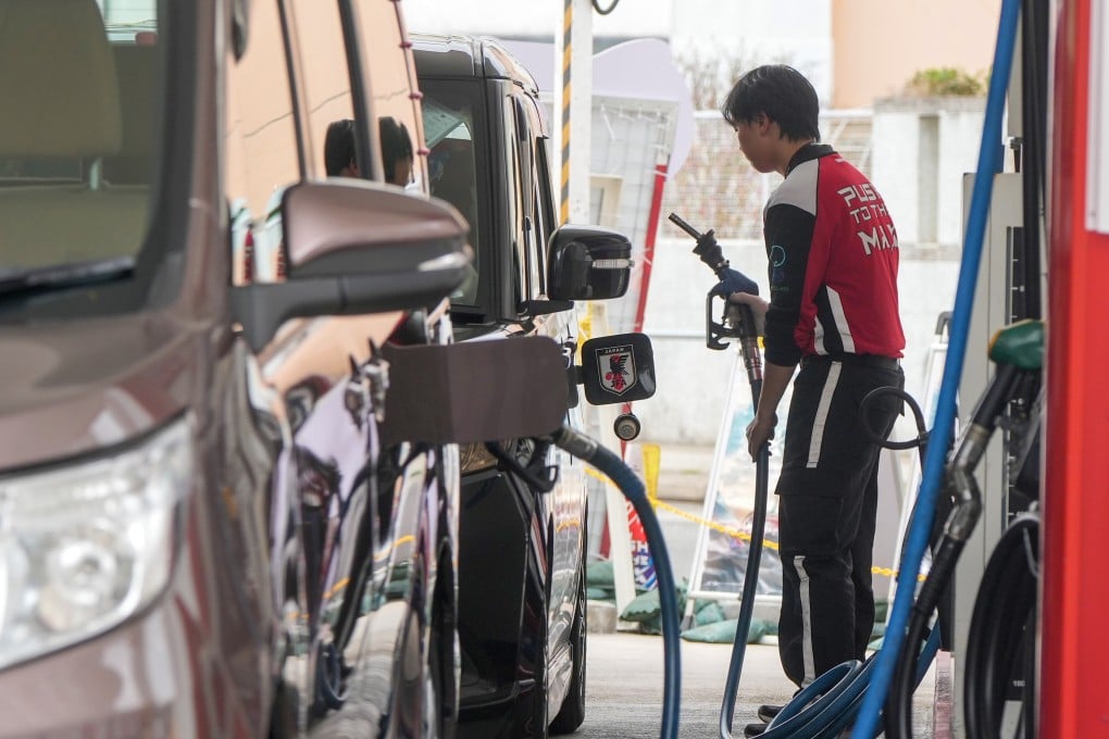 Vehicles at a fuel station in Sha Tin on March 2. Photo: Sam Tsang
