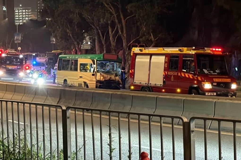 The crash occurred near Cheung Ching Estate in Tsing Yi. Photo: Handout