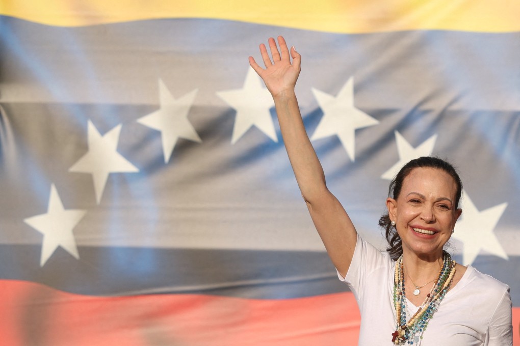 Venezuelan opposition leader Maria Corina Machado attends a rally in Madrid, Spain, on Saturday. Photo: Reuters