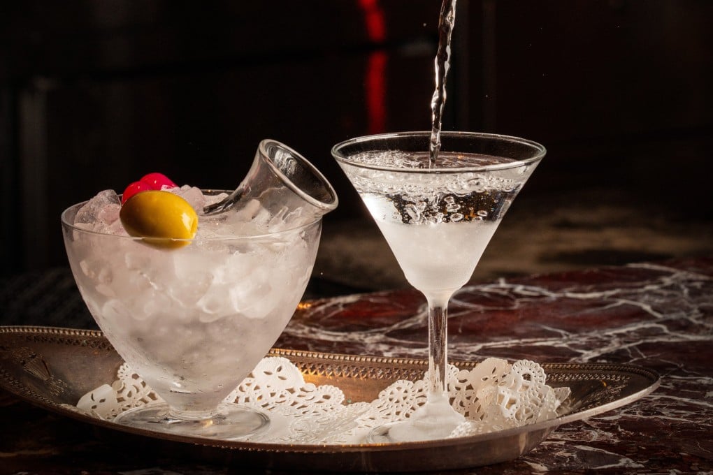 The Bleu Martini, one of the new cocktails at Jean-Pierre’s Le Bar, in Hong Kong. Photo: Handout