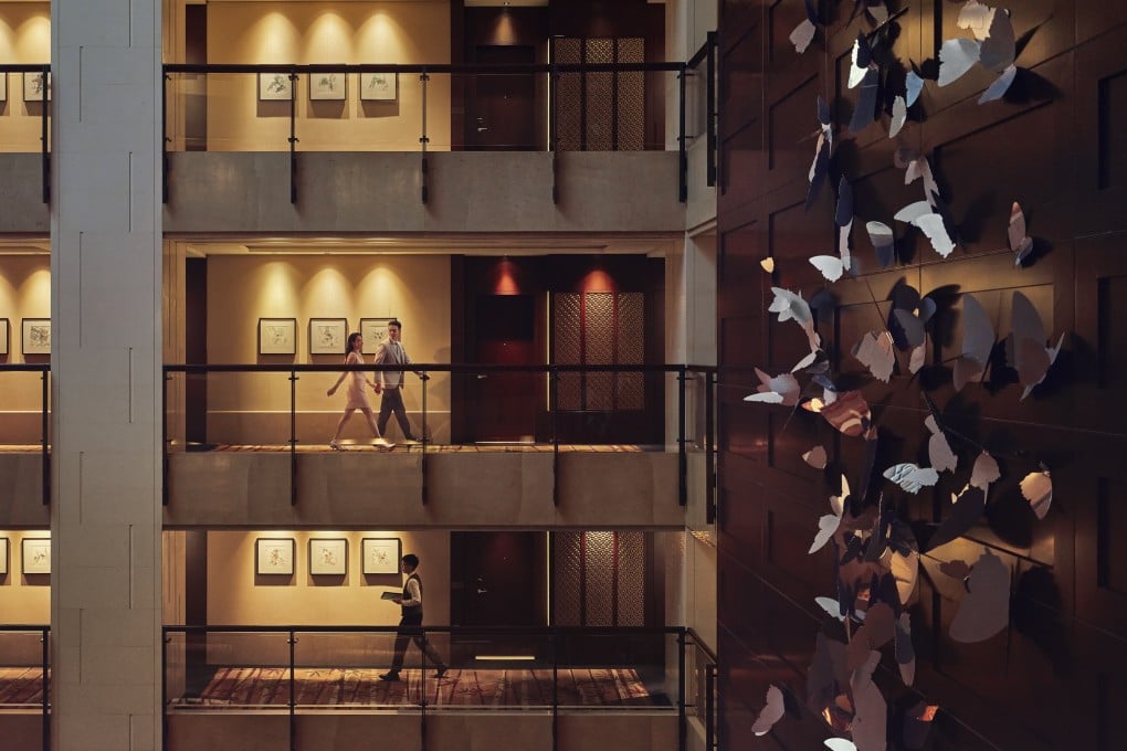 Butterfly Effect in Beijing by Jayne Dyer is displayed in the atrium at the Four Seasons Hotel Beijing. Photo: Handout