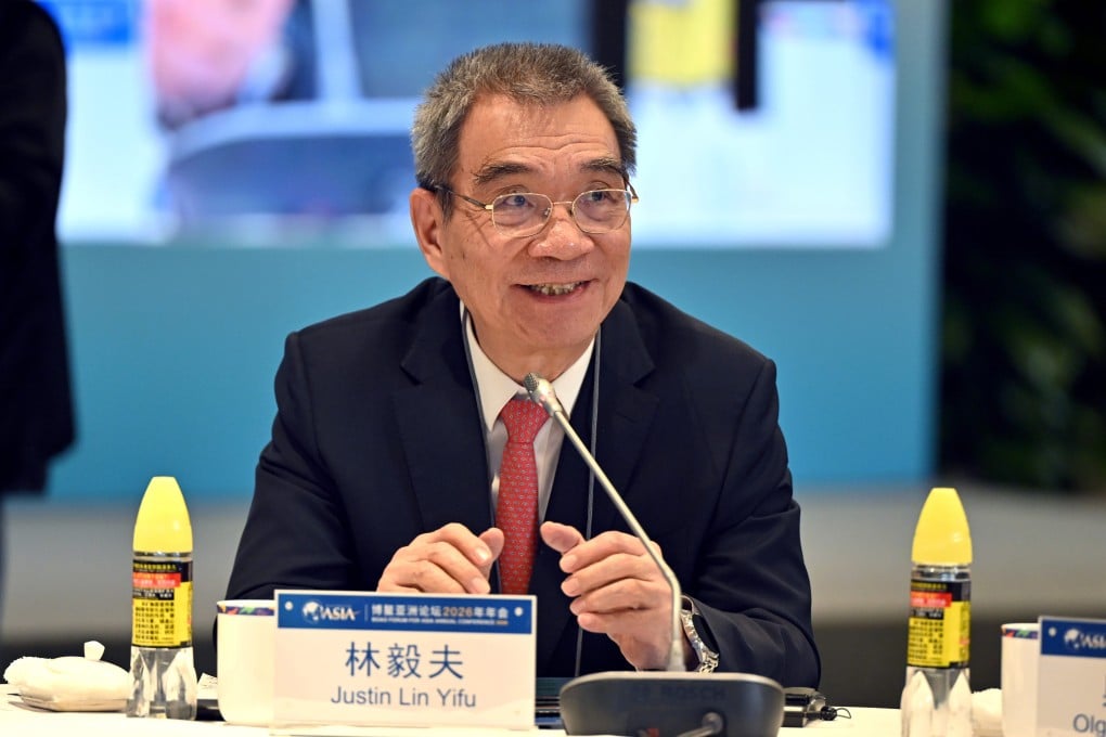 Justin Lin Yifu, dean of the Institute of New Structural Economics at Peking University, is seen at last month’s Boao Forum for Asia Annual Conference 2026 in China’s Hainan province. Photo: Xinhua